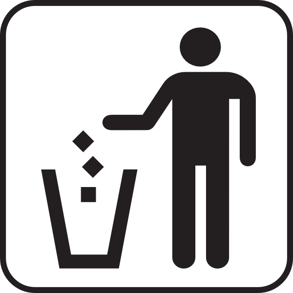 Un homme jetant ses déchets